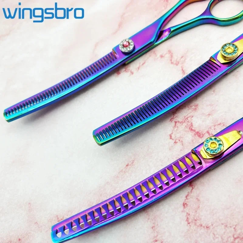 7 inch Dog Hair Trimming Scissors,Pet Grooming Curved Scissors ,Dog
