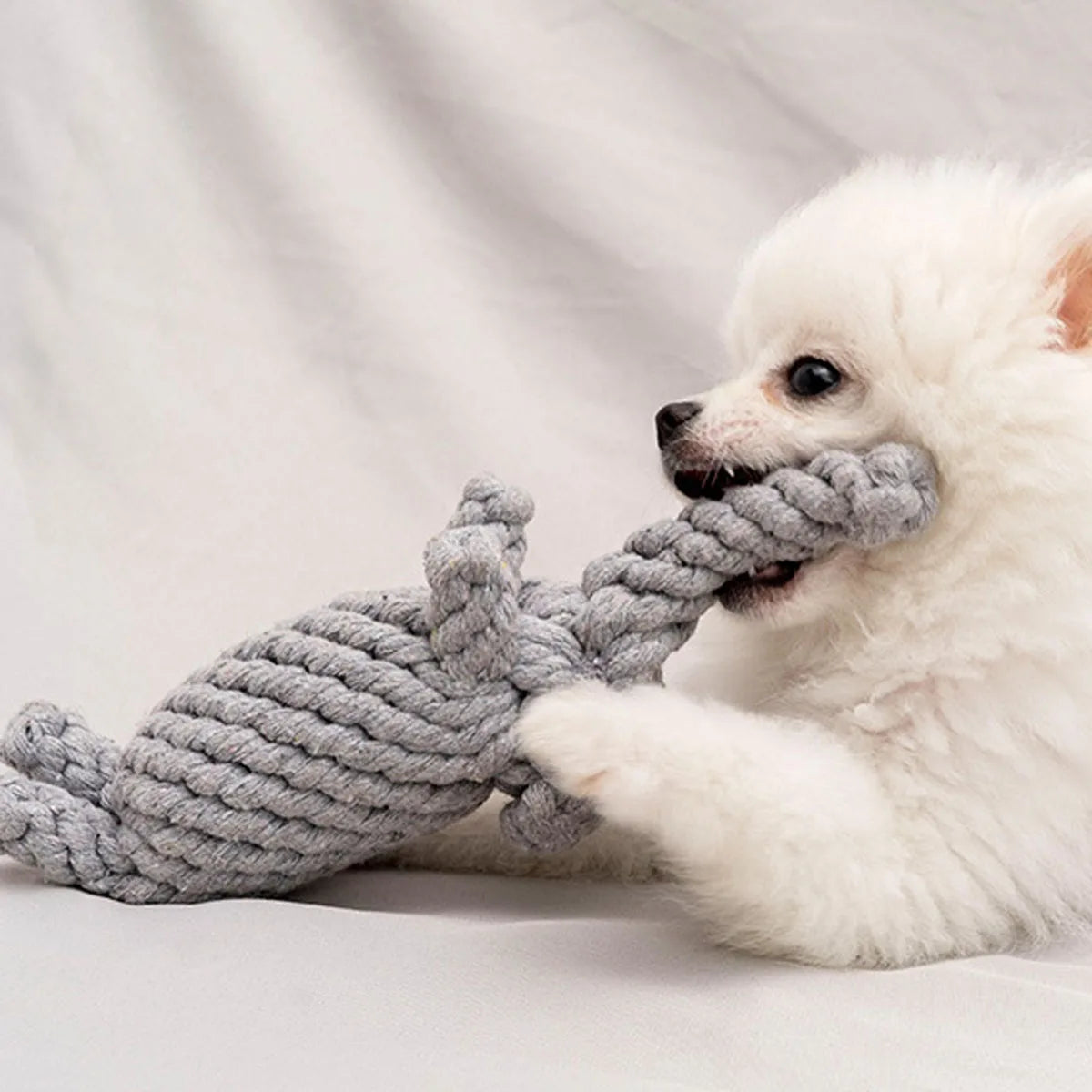 1pc rope knot grinding teeth resistant hand-woven animal cotton rope