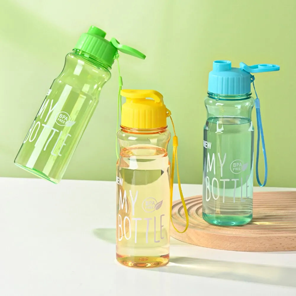 550ml Plastic Water Bottle Portable Sports Cup With Anti Drop Rope