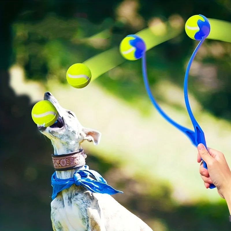 Pet Tennis Ball Launcher Stick - Interactive Outdoor Dog Training Toy,
