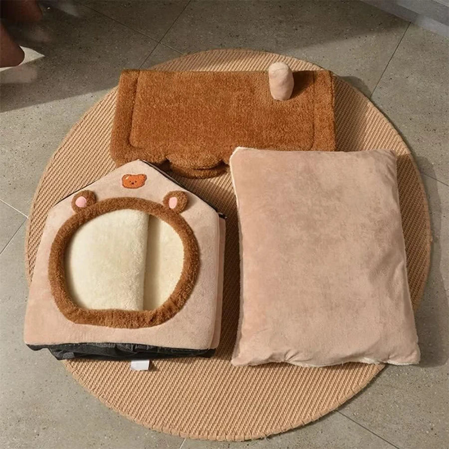 Folding Houses Removable Washable Cat House Puppy Cave Sofa Four
