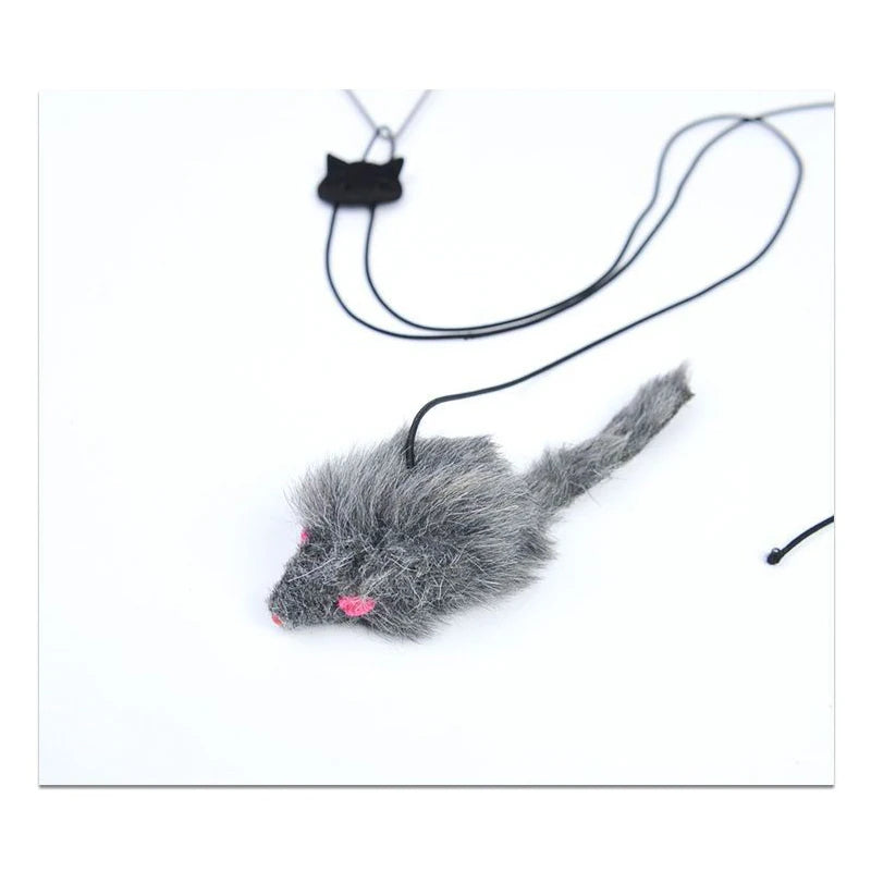 Hanging door mouse teasing cat stick elastic clip door swing hanging