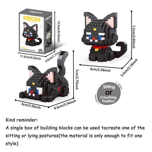 Micro Mini Super Cute Micro Cat Building Kit Tiny Pet Series Doll