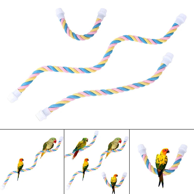 Pet Bird Bite Toys Parrot Color Cotton Rope Toys Elastic Parrot