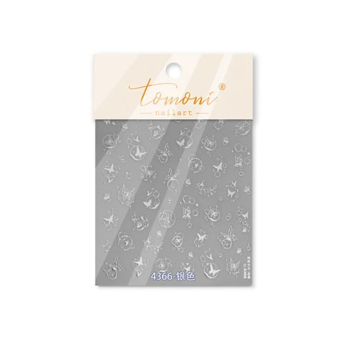 5D embossed nail art sticker high quality Christmas series nail