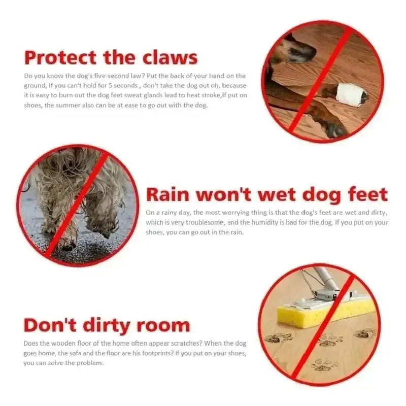 New 4pcs Waterproof Pet Dog Shoes Anti-slip Rain Snow Boot Thick Warm