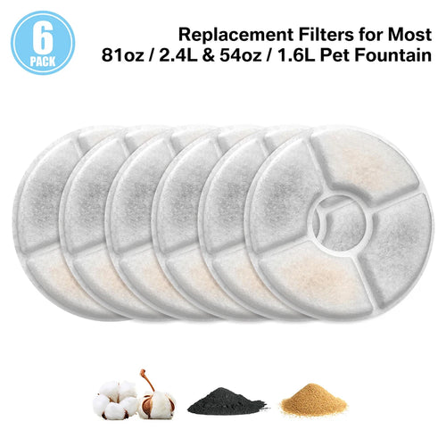 Pack of 8/12 Pet Water Fountain Filters Cat Dog Replacement Activated