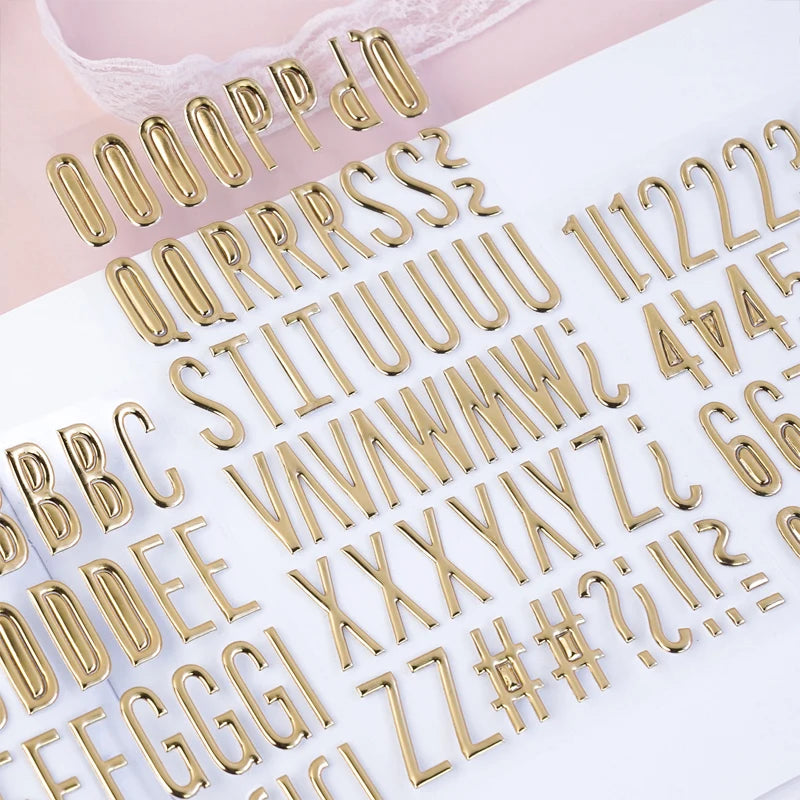 3 Sheets 3D Gold Puffy Letter Number Stickers Letters Stickers Self