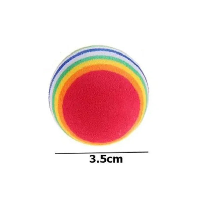 5/10PCS Rainbow EVA Pet Toy Balls Soft Lightweight Interactive Scratch