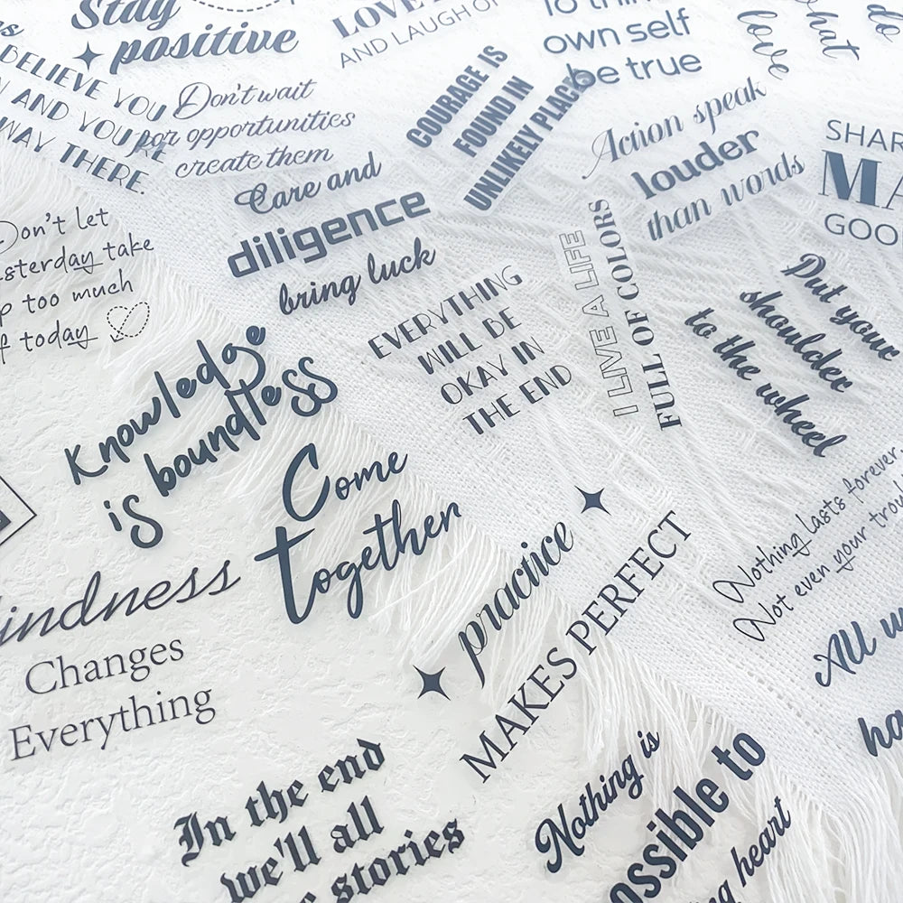 50pcs Motivational Phrases PET Stickers Decals For Laptop Notebook