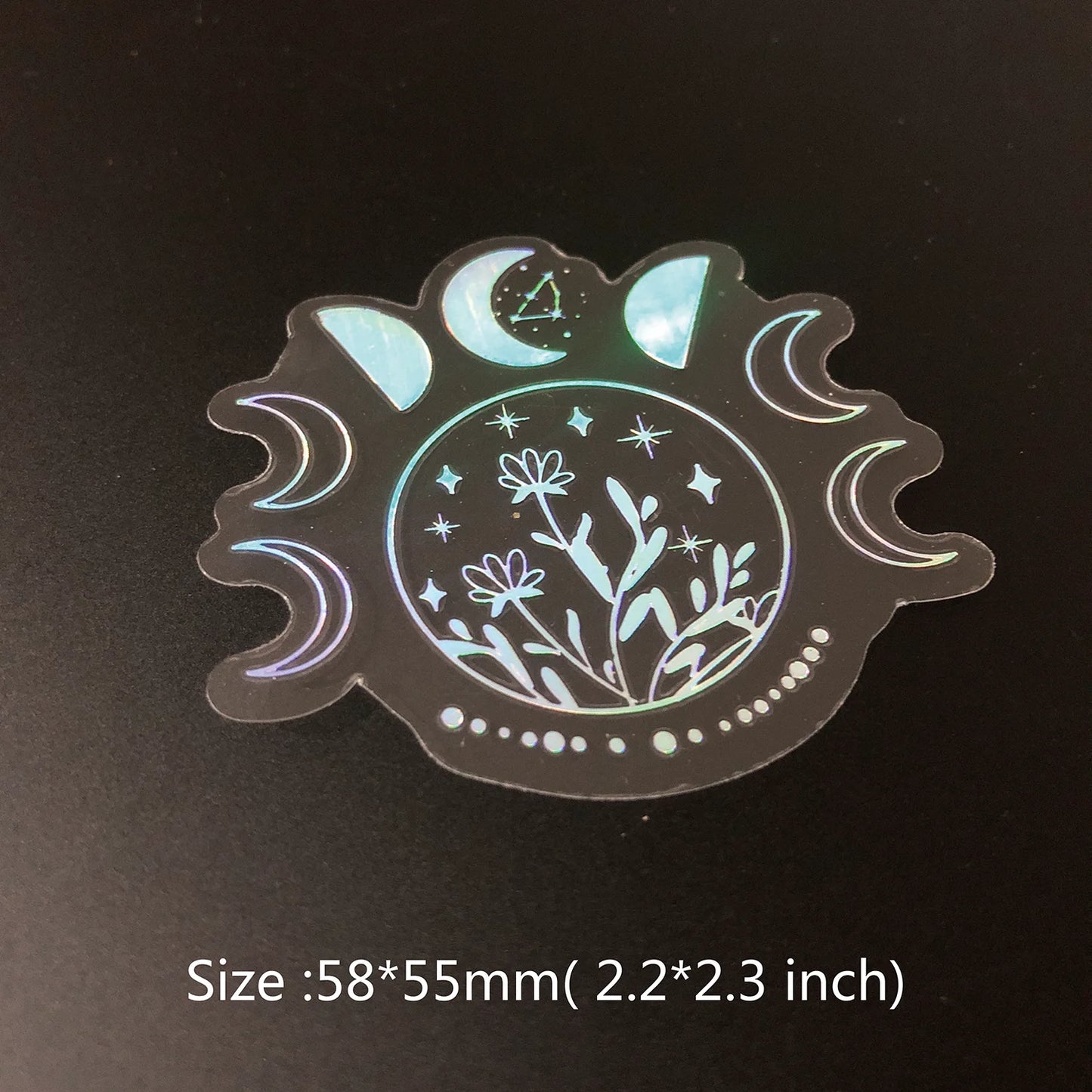 100 pcs Laser Silver Stickers Waterproof Transparent PET Adhesive