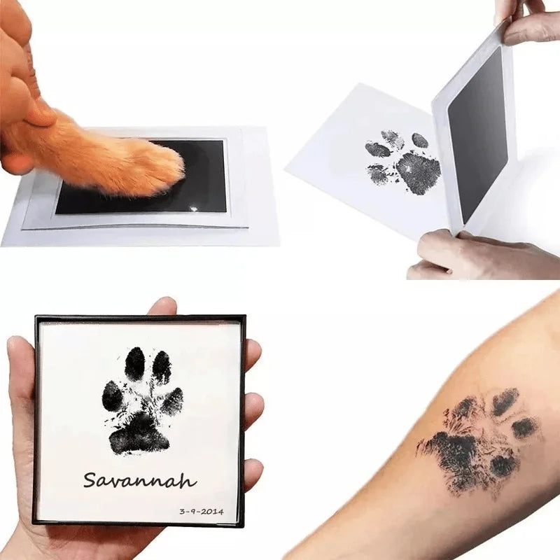 Pet Paw Print Commemorative Ink Pad，Dog or Cat Pet Owner Keepsake，DIY