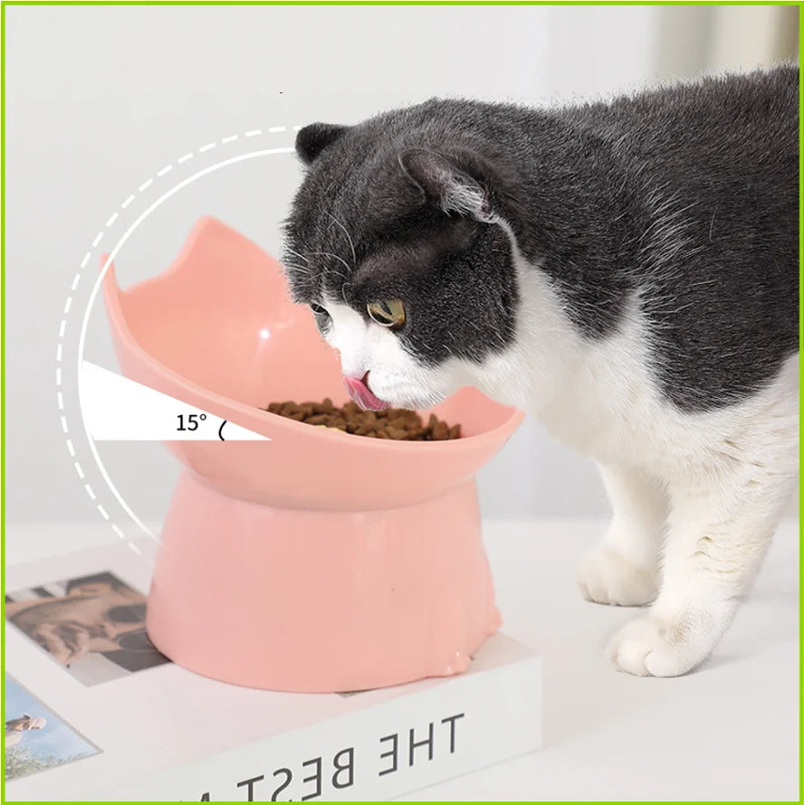 Cat bowl with long ears and high feet bowl cat and dog neck protection