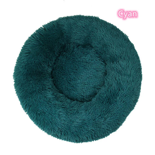 Super Soft Pet Cat Bed Plush Full Size Washable Calm Bed Donut Bed