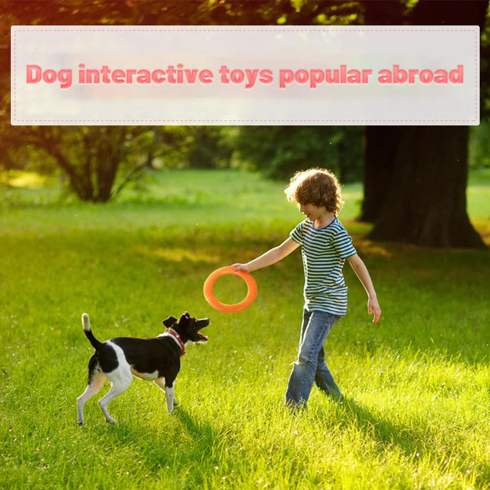 1pc Orange Dog Toys Pet Flying Disk Training Ring Puller EVA