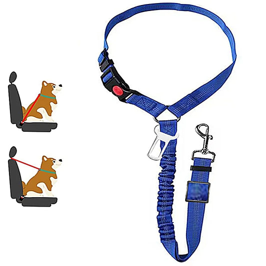 New Solid Two-in-one Pet Car Seat Belt Dog Harness Leash BackSeat