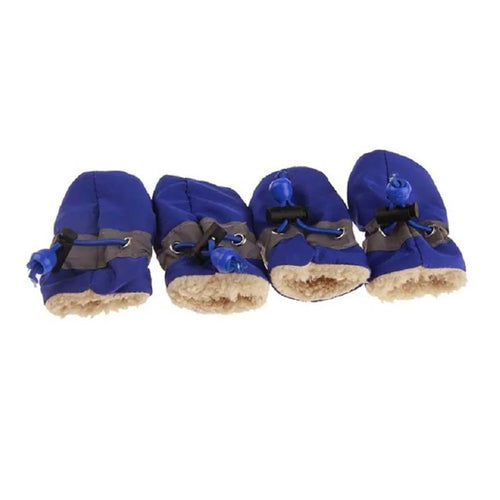 4pcs Antiskid Puppy Shoes Pet Protection Soft-soled Pet Shoes Winter