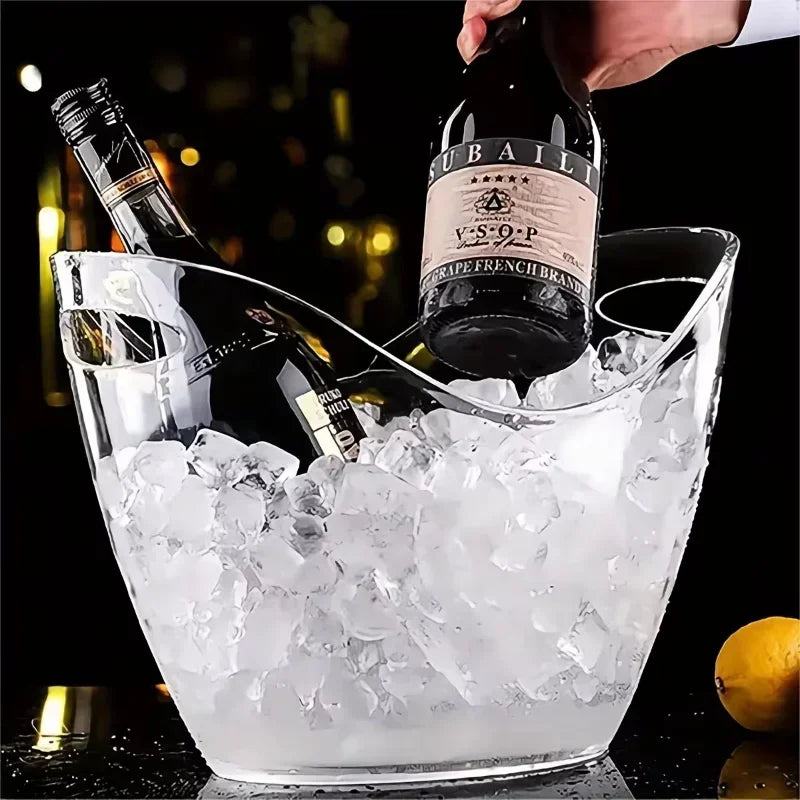 Hot Transparent Ice Cube Storage Bucket Beer Wine Bucket Bar Ice