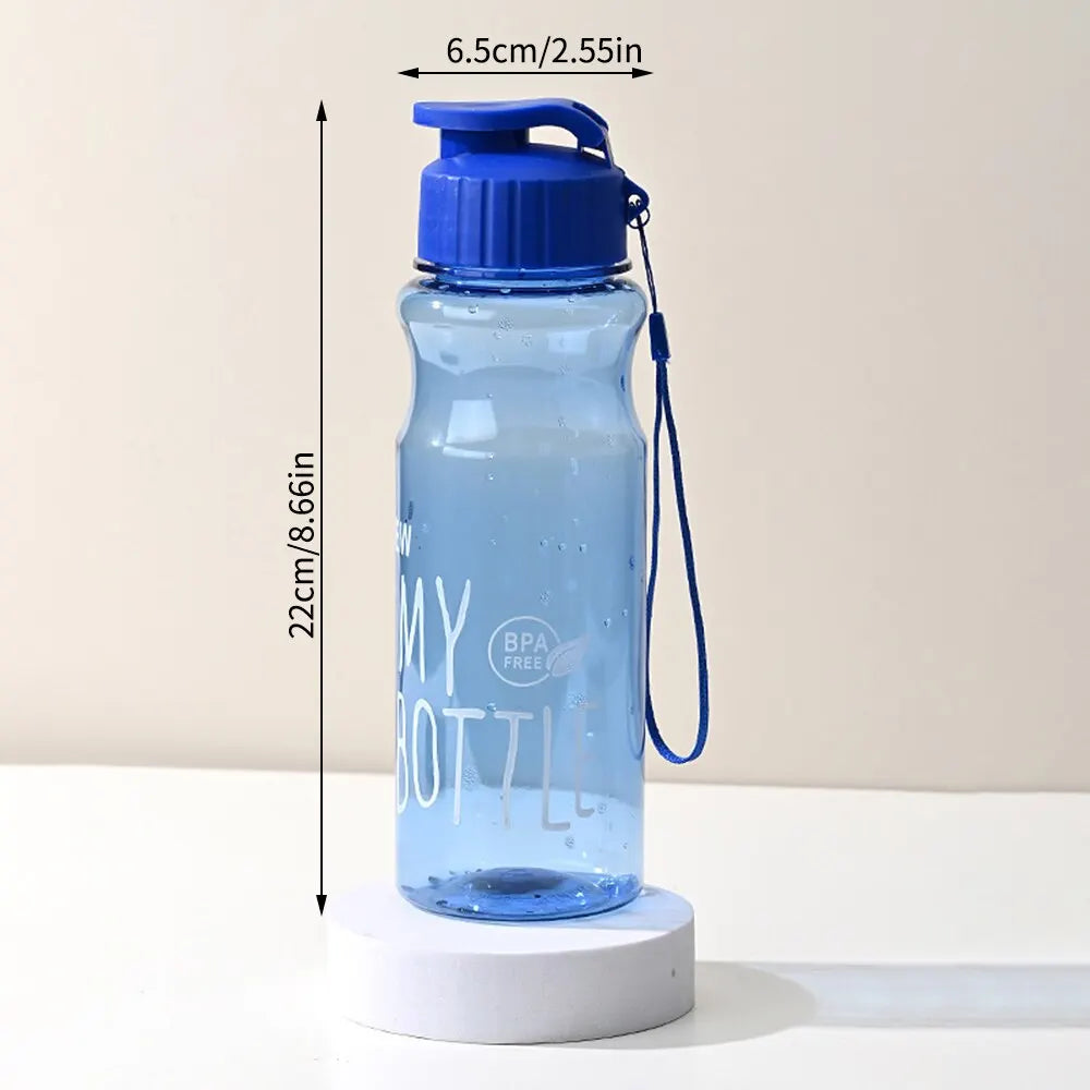550ml Plastic Water Bottle Portable Sports Cup With Anti Drop Rope