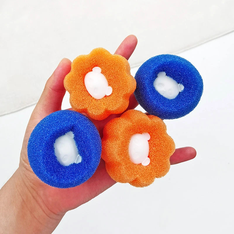 8pcs Washing Machine Sponge Cleaning Balls Lint Removal Laundry