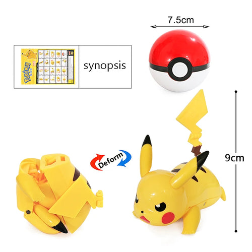 18 Styles Pokemon Anime Deformation Figures Pikachu Eevee Mewtwo