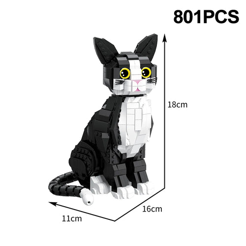 Micro Mini Building Blocks Flower Cat Model, Cute DIY Construction