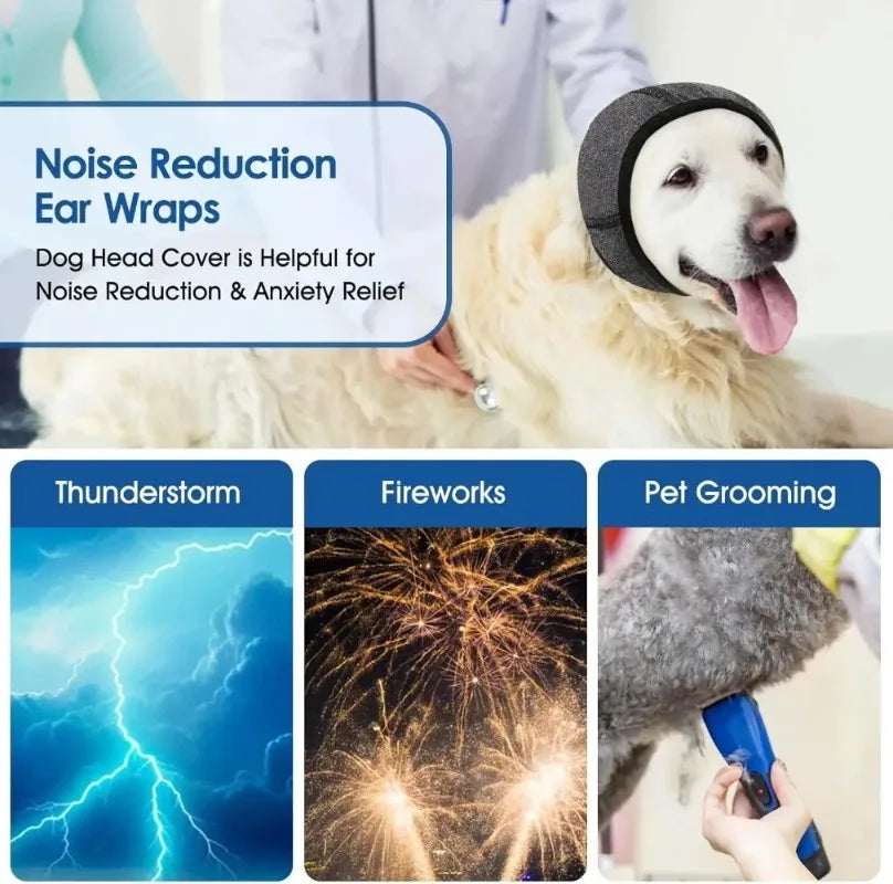 Waterproof Noise Cancelling Dog Ear Muffs for Swimming & Grooming -