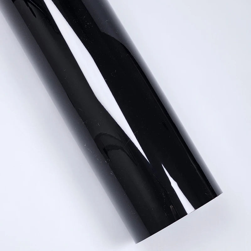 Ultra Gloss PET Piano Black Vinyl Wrap Film Sticker Glossy Black Self