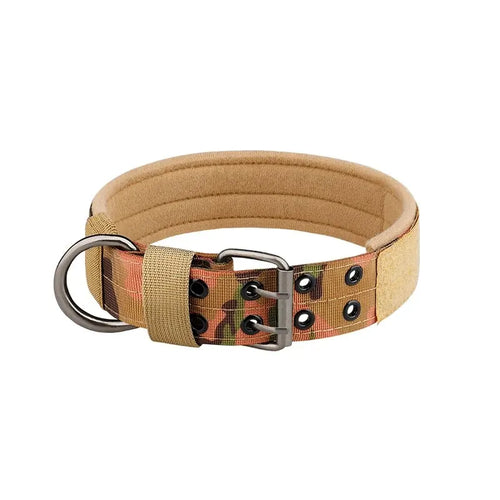 1pc Medium To Large Nylon Tactical Pet Dog Collar - Adjustable And