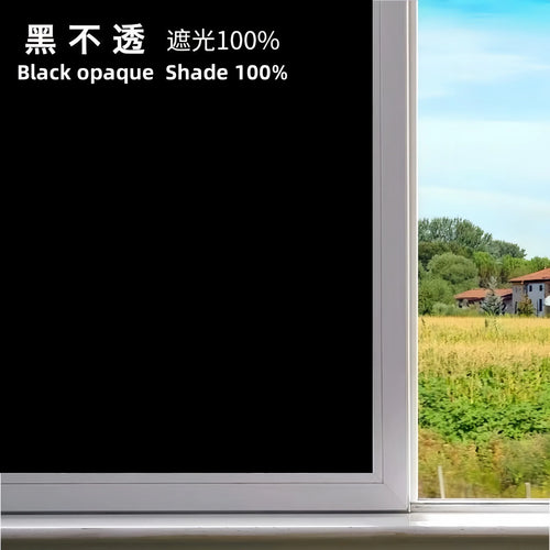 Black Opaque Glass Self-Adhesive Film, Uv Protection, Full Blackout