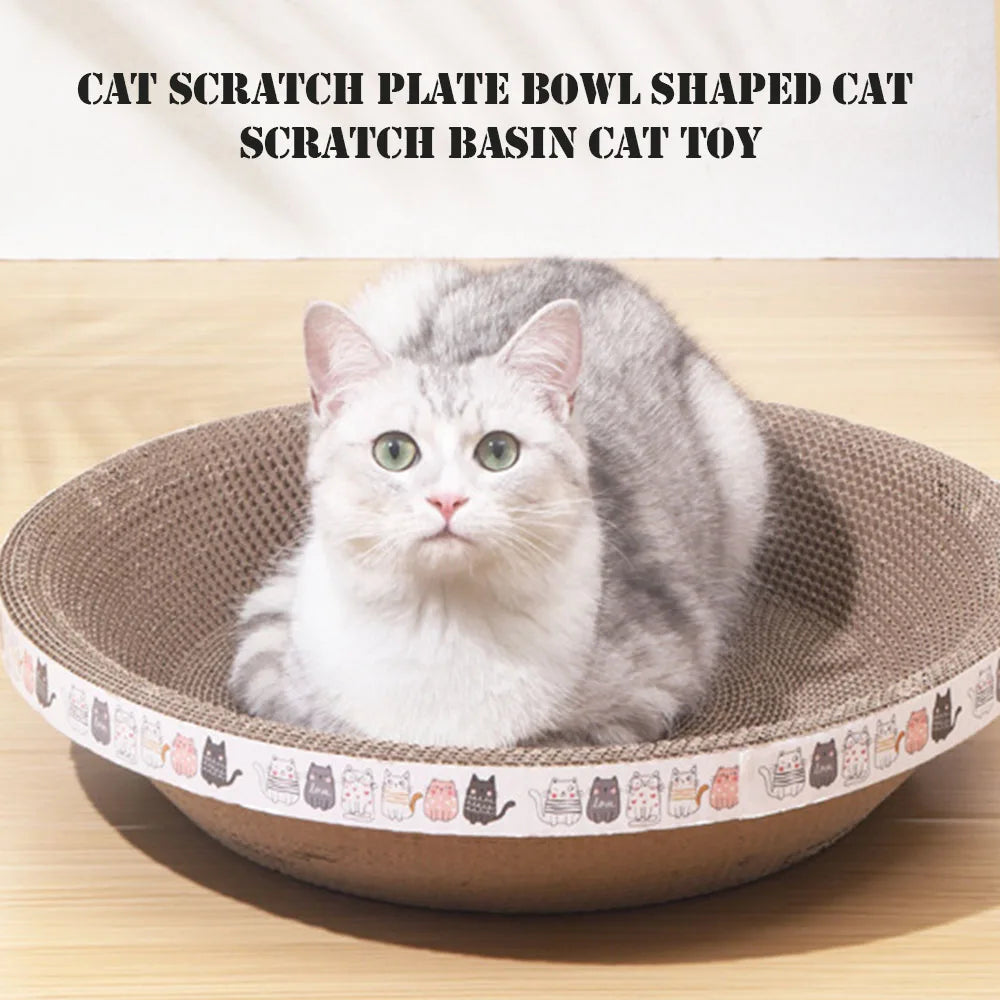 L Size Cat Toys Pet Bed Scratching Board Corrugated Cardboard Bowl Pad