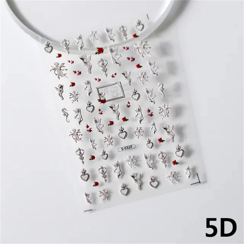 Sexy Woman Black White Lace Butterfly Cross 5D Soft Embossed Relief