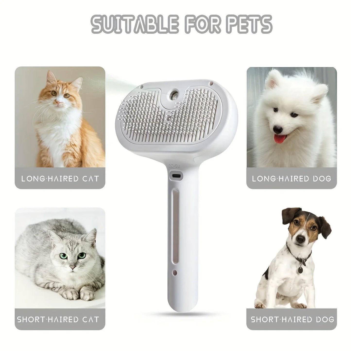 Pet Spray Hair Comb Pet Hair Remover Cleaning Brush Cats Grooming Dog