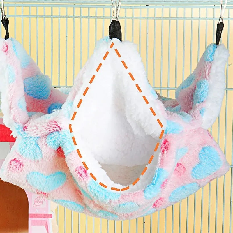 Hamster Hammock Small Pet Hanging Bed Double Warm Thickened Honeybug