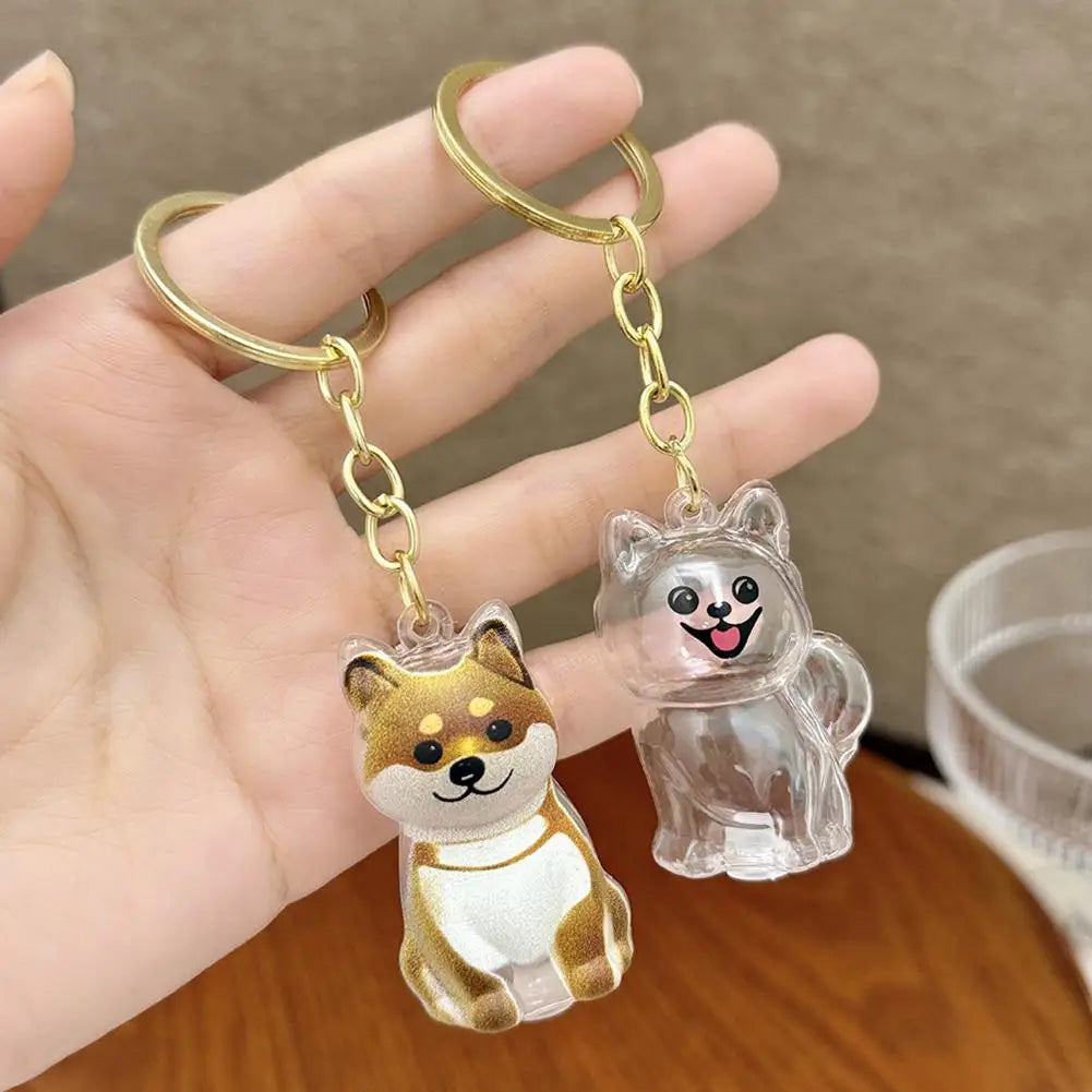 Transparent Cute Dog Hair Storage Keychain Pet Fur Keepsake Capsule