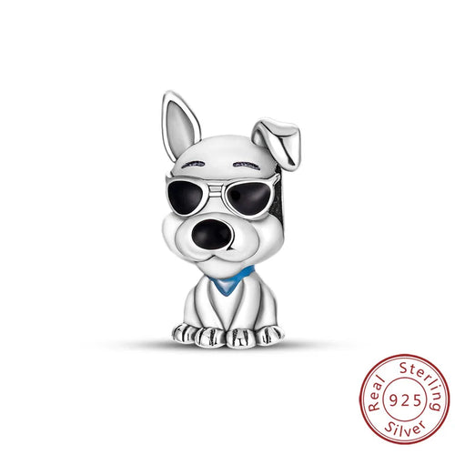 Charms 925 Sterling Silver Dog Cat Paw Print Love Pets Charms Beads