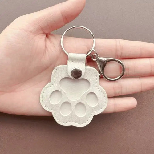 Memorial Leather Pet Hair Storage Bag Cat Paw Keychain Multifunctional