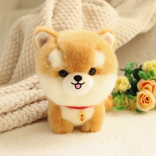 ZU Kawaii Teddy Pets Lifelike Fluffy Puppy Soft Doll Cute Small Chow