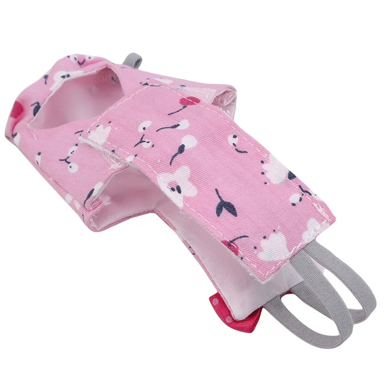 Parrot Diaper with Bowtie Cute Colorful Fruit Floral Cockatiel Pigeons