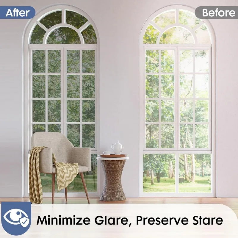 【Silver】Glass Window Privacy Film One Way Daytime Mirror Reflective