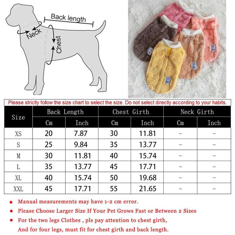 Soft Fleece Dog Clothes Winter Warm Puppy Kitten Pullover Pet Clothes