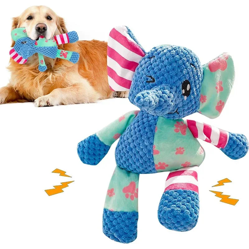 New elephant toy patchwork rabbit fox toy dog toy sound pet plush chew