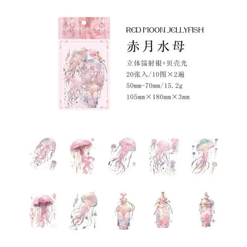 Unbounded Jellyfish Series PET Sticker Bag Dream Laser Watercolor