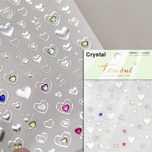 1 piece 5D color crystal star nail stickers high quality love shiny