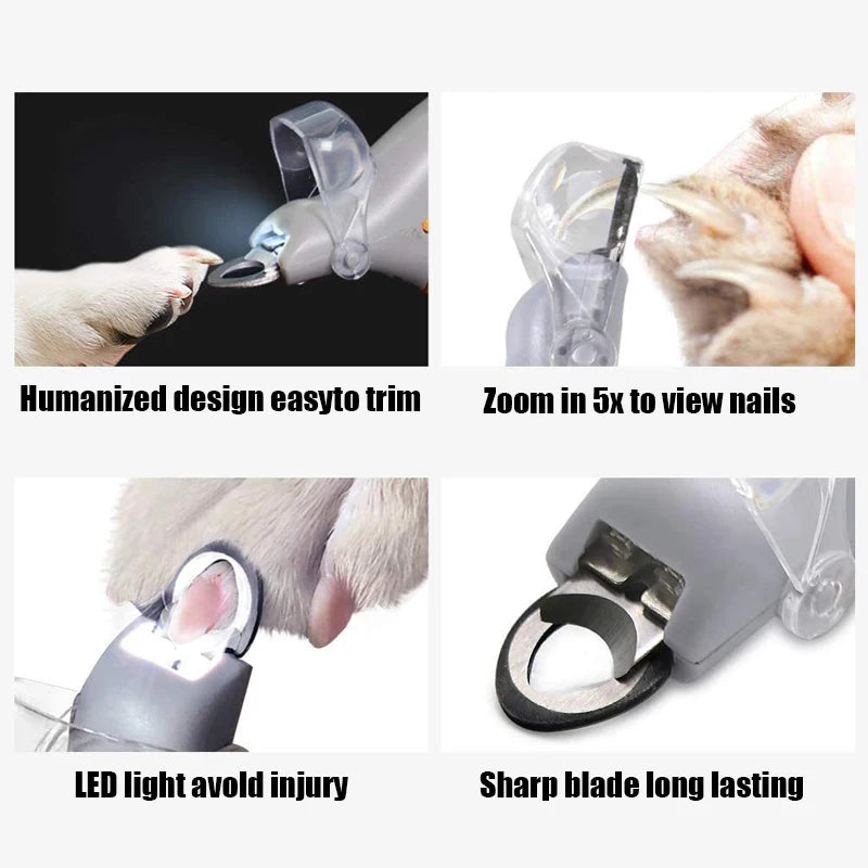 1PC Pet Nail Clipper with LED Light Dog Cat Special Nail Clipper