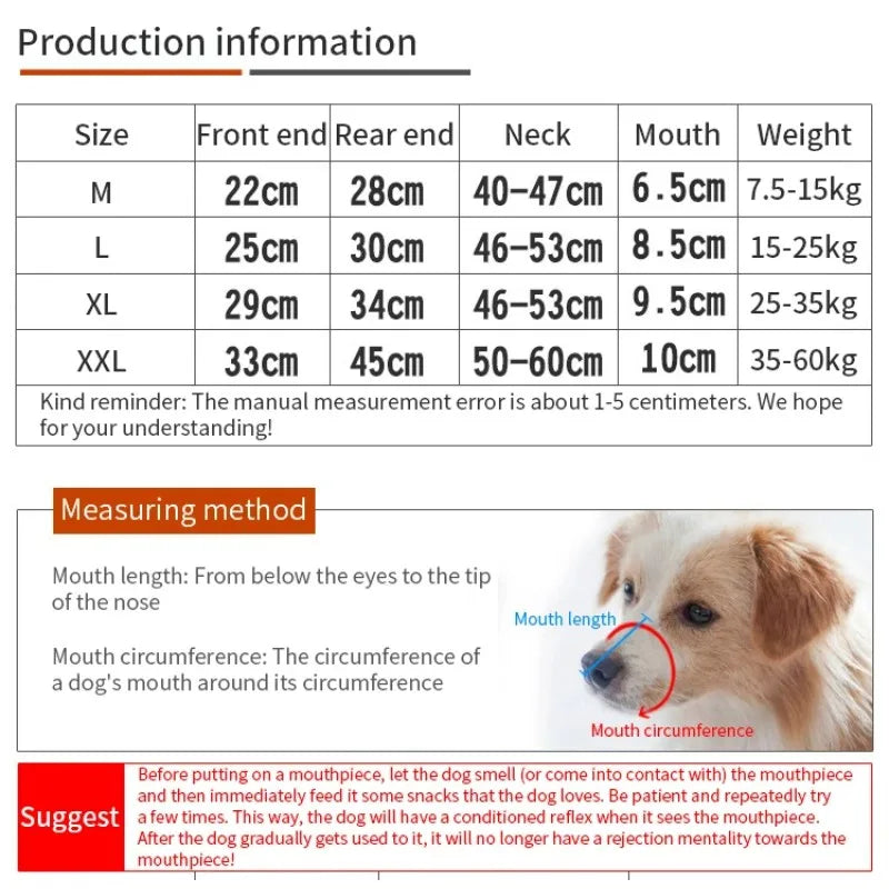 Dog Muzzle Anti Biting Pet Mouth Mask Adjustable & Breathable Leather