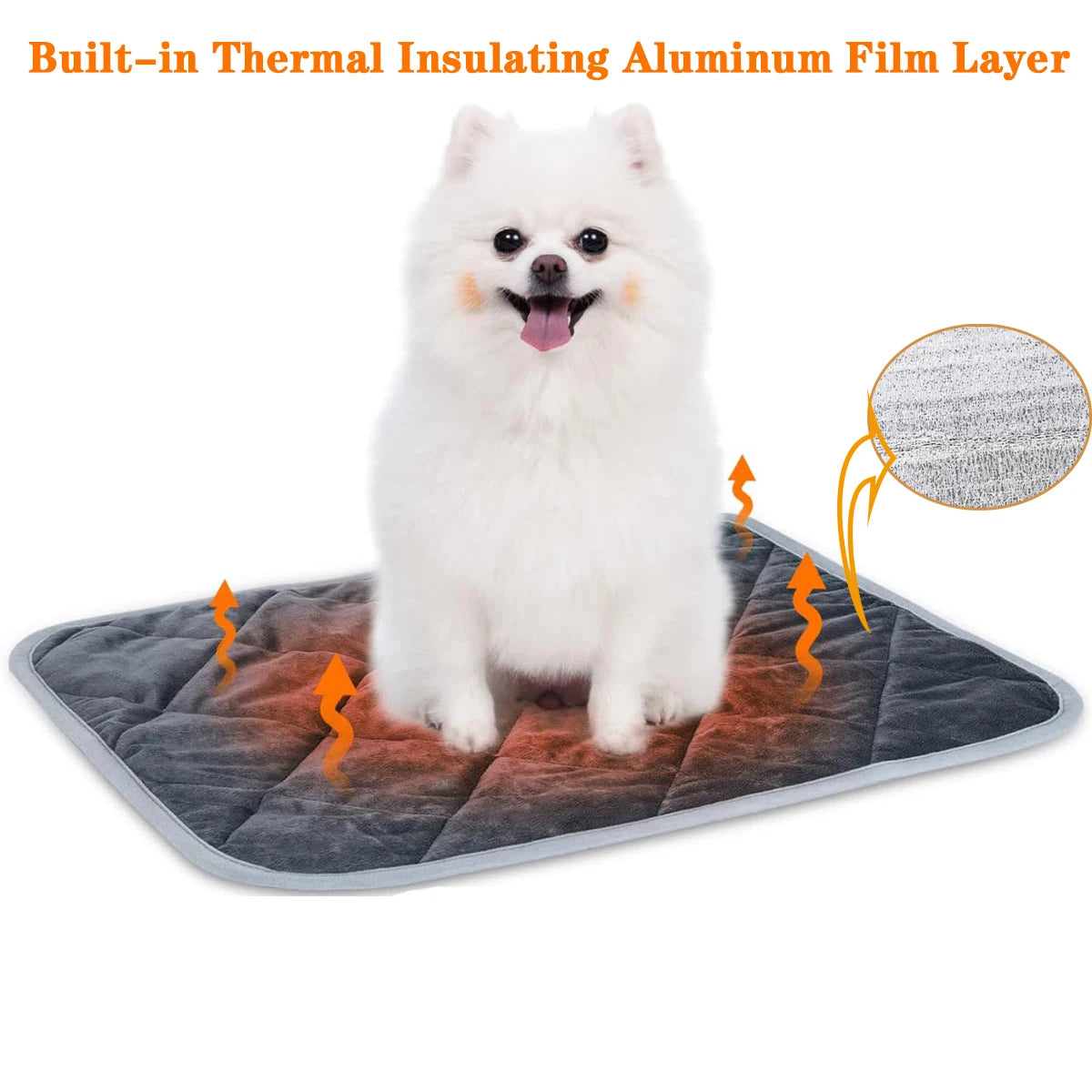Self Heating Pet Pad, Extra Warm Thermal Dog Crate Pad Washable