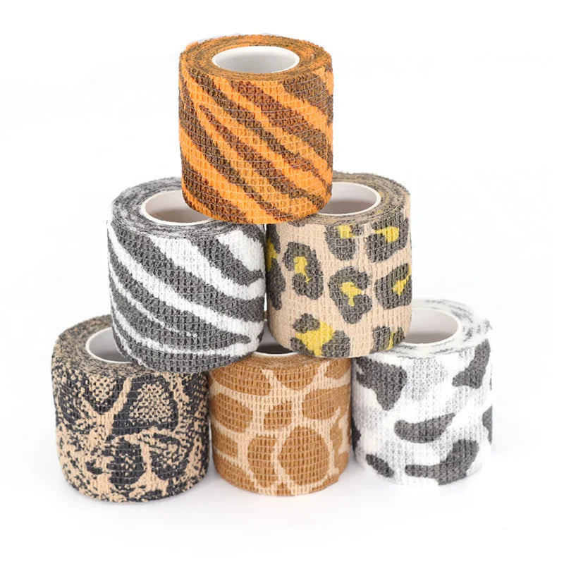 Animal Printed Self Adhesive Tattoo Elastic Bandage 4.5m Sports Wrap
