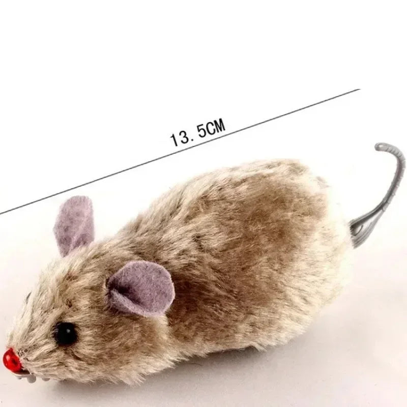 New 1Pc Funny Lifelike Plush Mouse Running Rat Toy for Cats Dogs Tail
