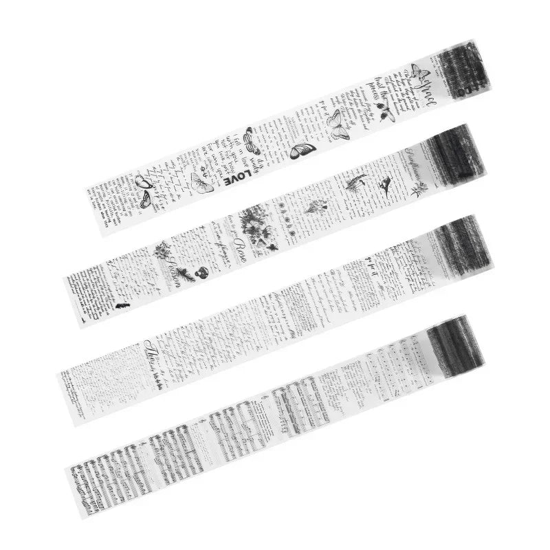 Journamm 50mm*3m Vintage Letters PET Tapes DIY Scrapbooking Planners